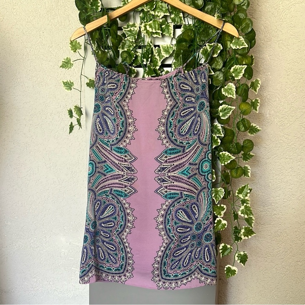 Massimo Dutti Purple and Teal Paisley camisole